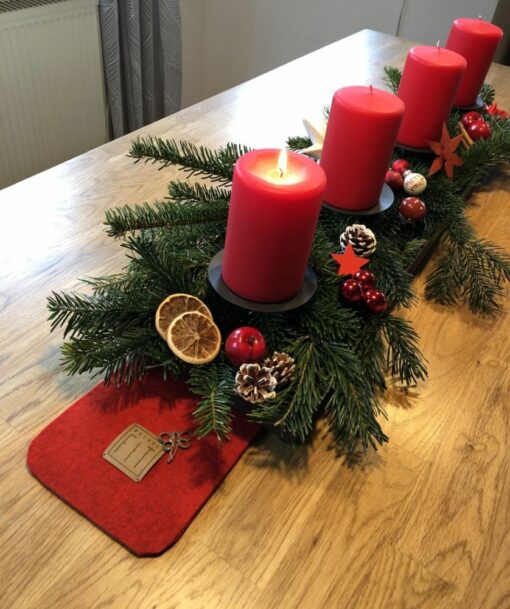 Tischband Filzband Weihnachten, Rot