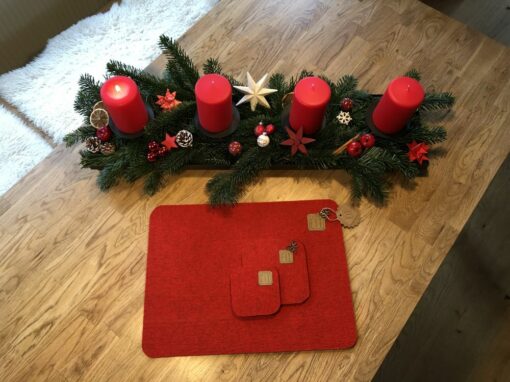 Tischset Platzset Weihnachten, Rot